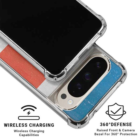 Costa Rican Flag Distressed Pixel 9/9 Pro Clear Case